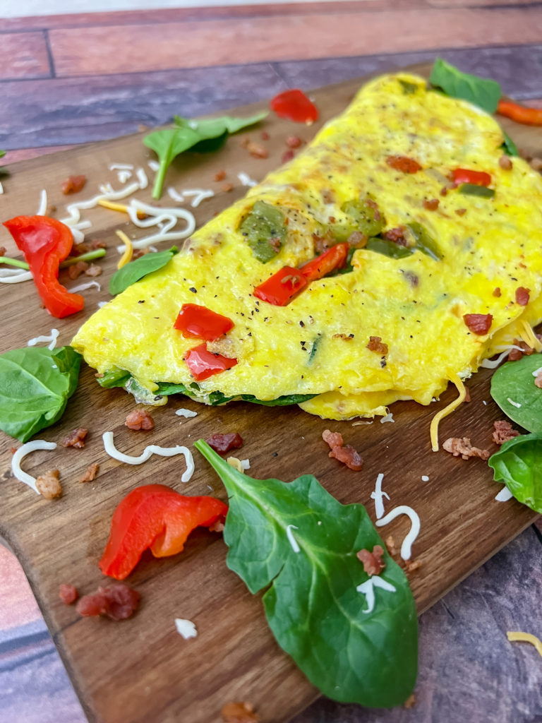 Keto Spinach & Bacon Omelette