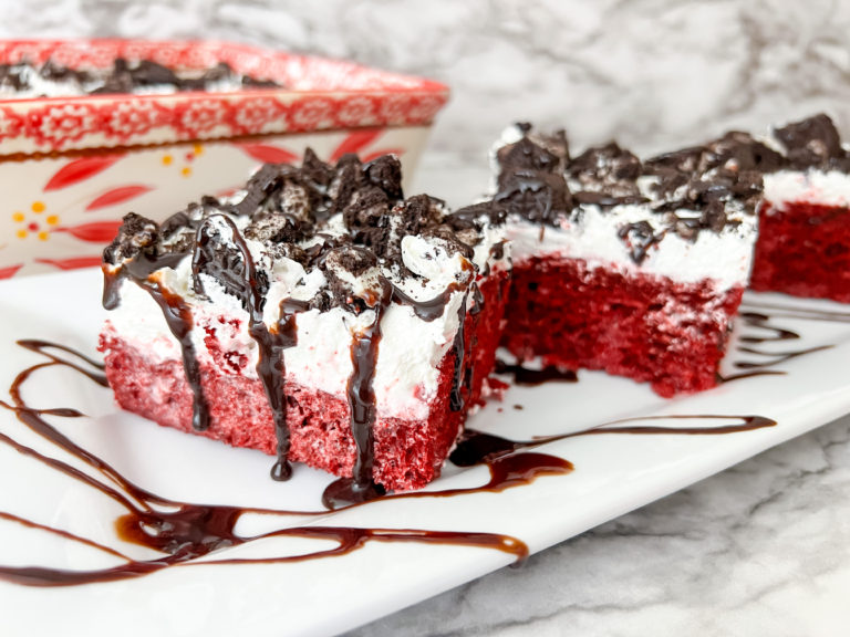 Easy Red Velvet Poke Cake: 4 Ingredients
