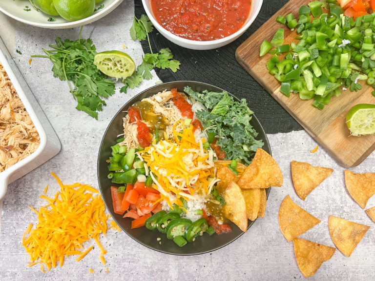 Keto Chicken Chili Burrito Bowls: Cilantro Lime Sauce