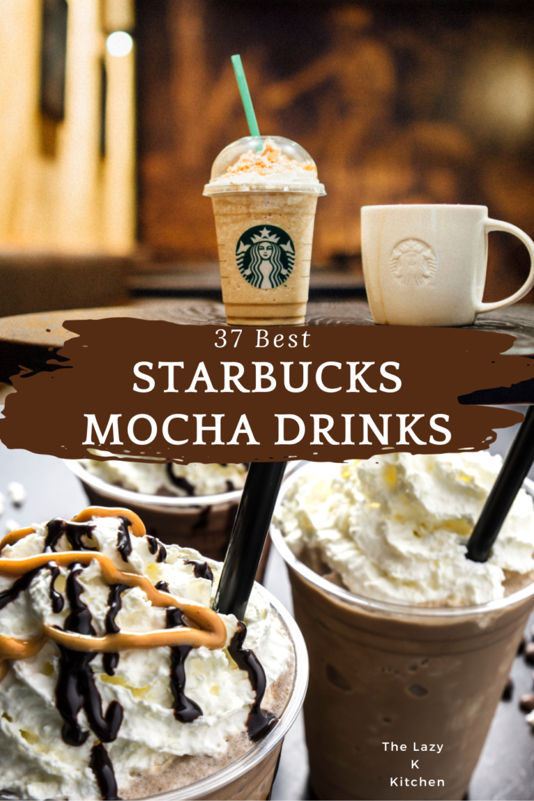 Pinterest pin of 37 best Starbucks mocha drinks