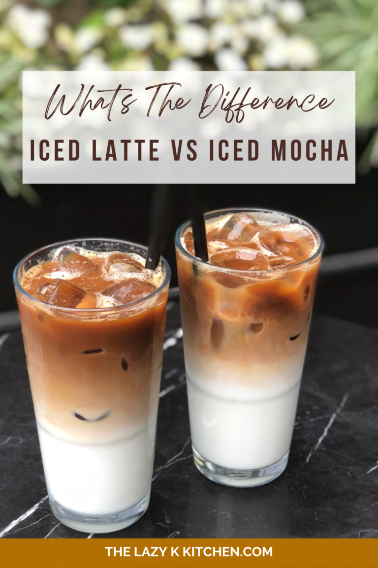 Pinterest pic of whats the difference iced latte vs iced mocha