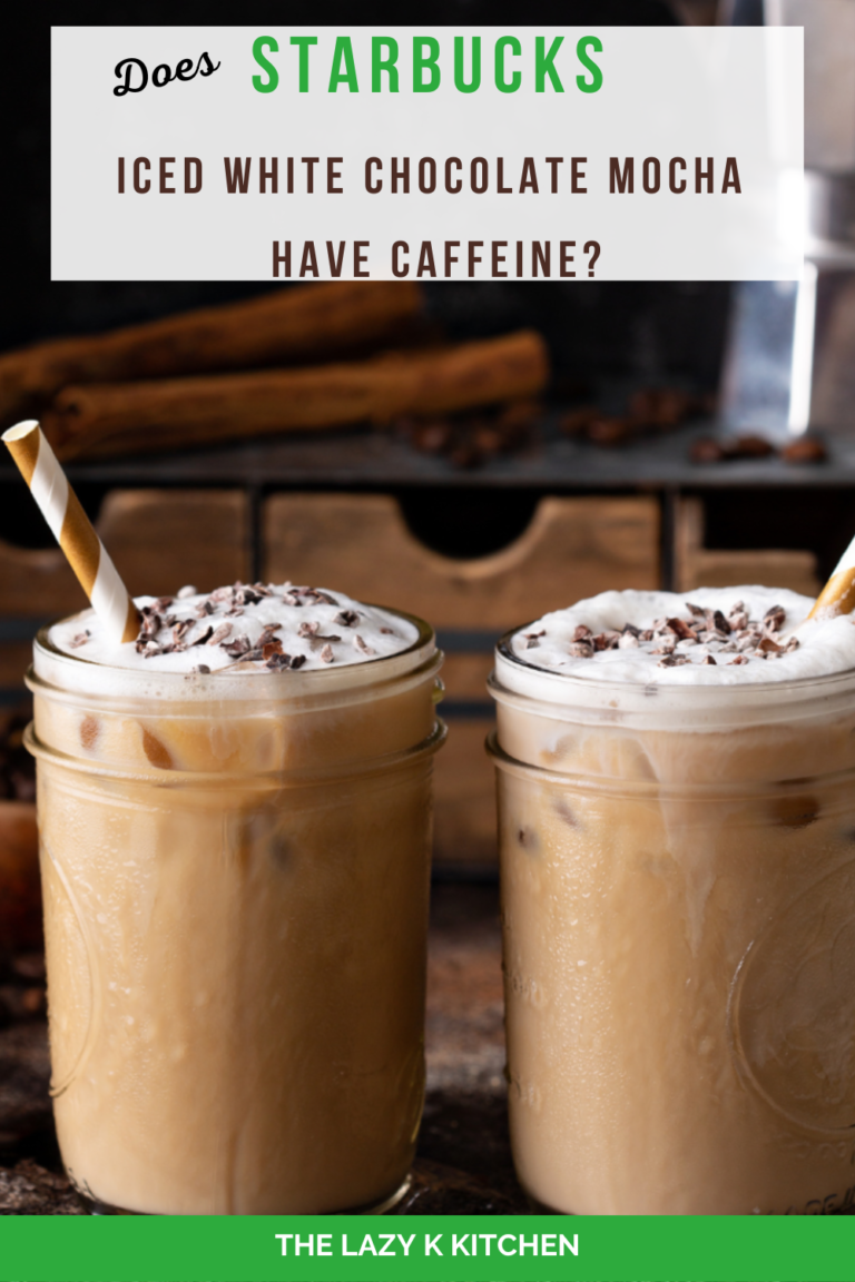 Pinterest pic of copycat Does Starbucks iced white chocolate mocha have caffeine?