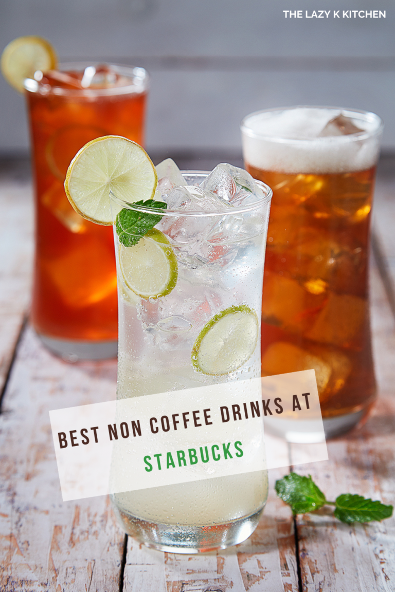 Pinterest pic of 3 clear glasses filled with lemonade and teas on a white table