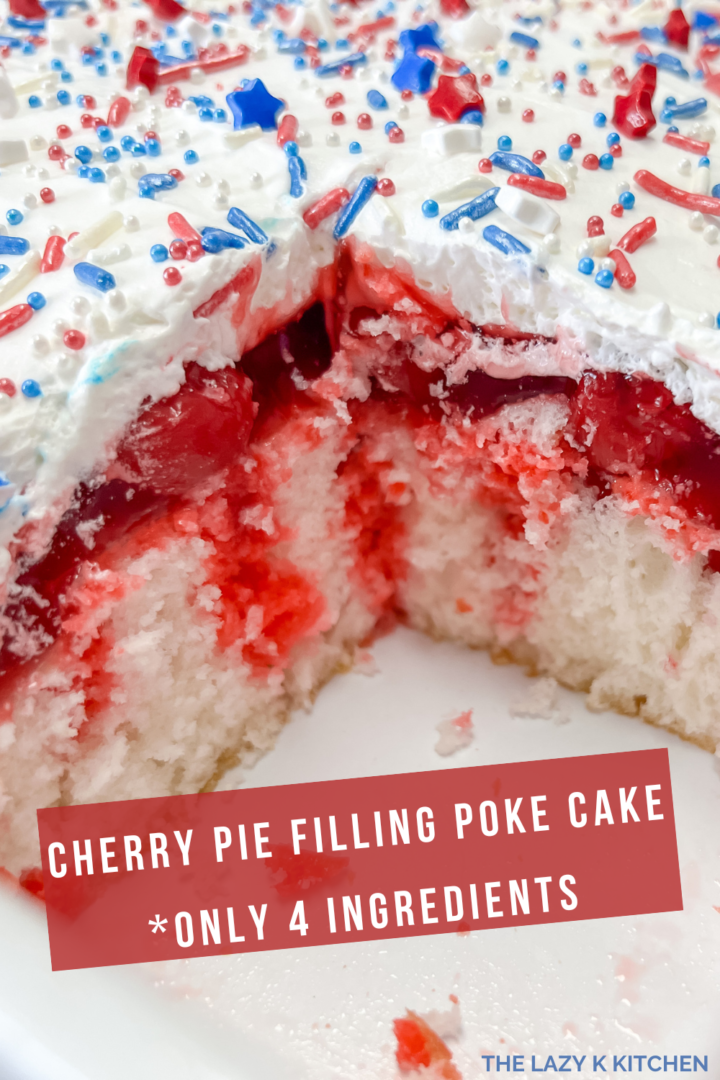 Cherry Pie Filling Poke Cake Recipe 4 Ingredients The Lazy K Kitchen