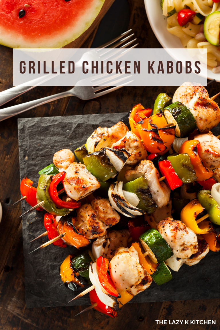 Pinterest pics of grilled chicken kabobs on a black plate