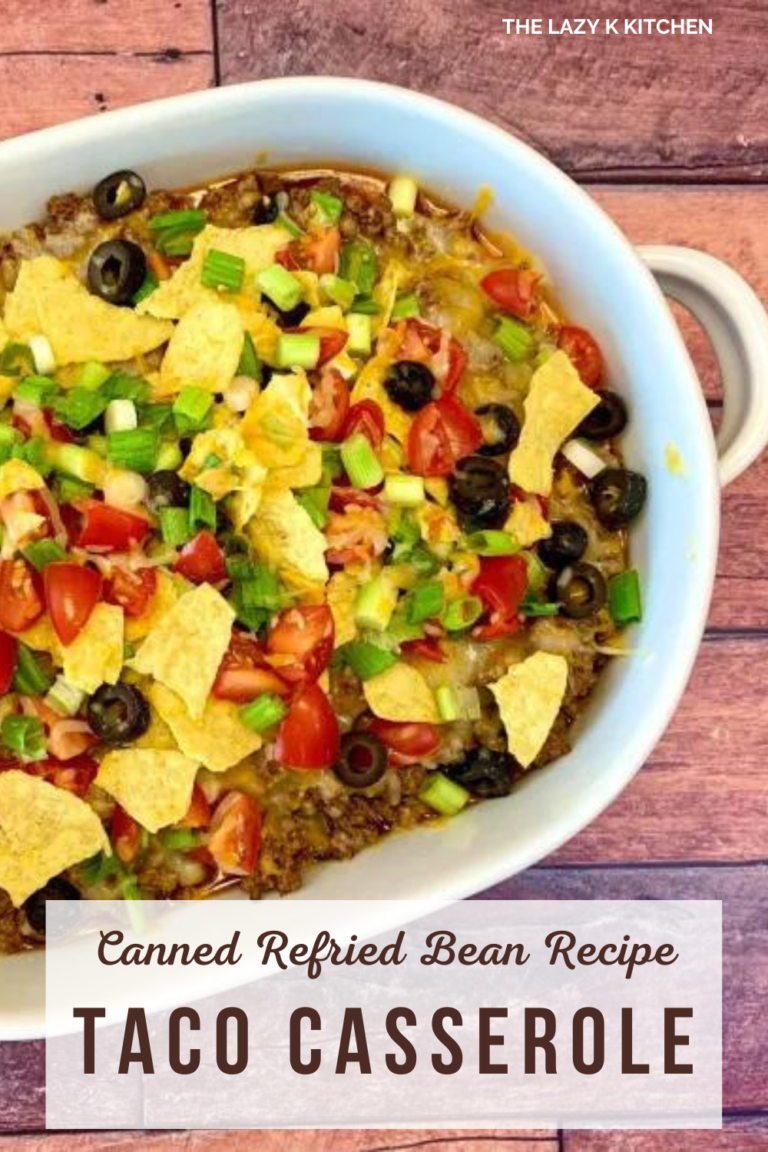 White casserole dish with a taco casserole