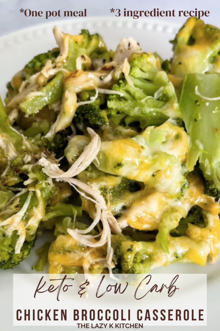 Pinterest pic of keto & low carb chicken broccoli casserole