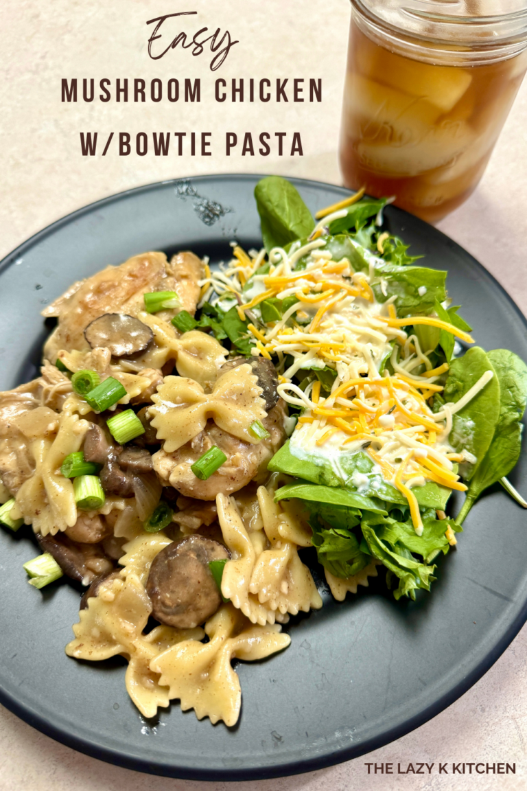 Pinterest pic easy mushroom chicken w/bowtie pasta
