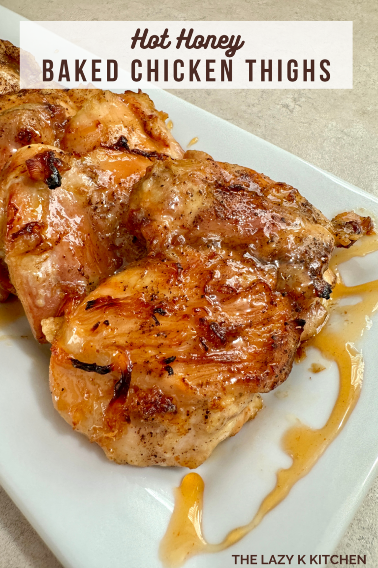 Pinterest pic of hot honey baked chicken thighs