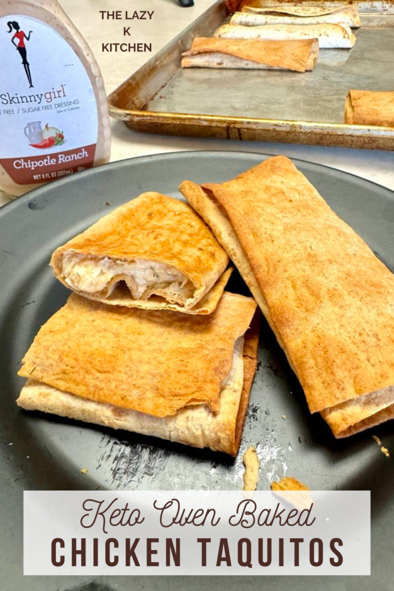 Pinterest pic of keto oven baked chicken taquitos