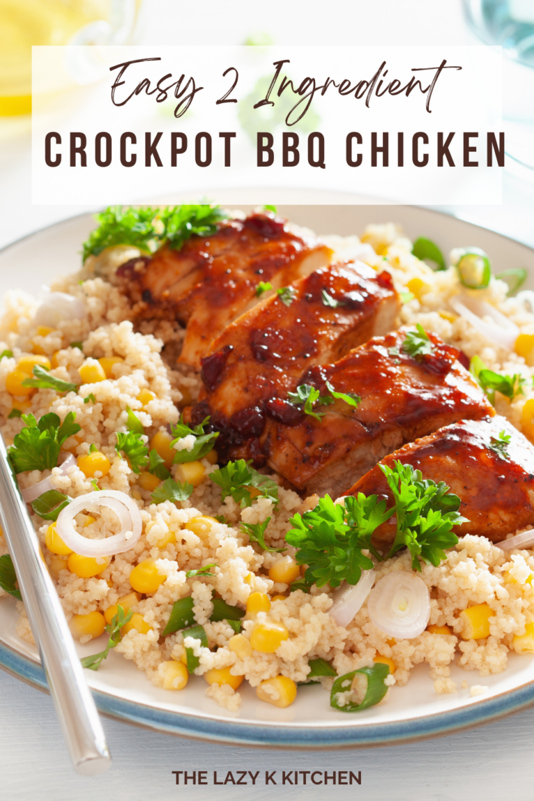 Pinterest pin easy 2 ingredient crockpot bbq chicken