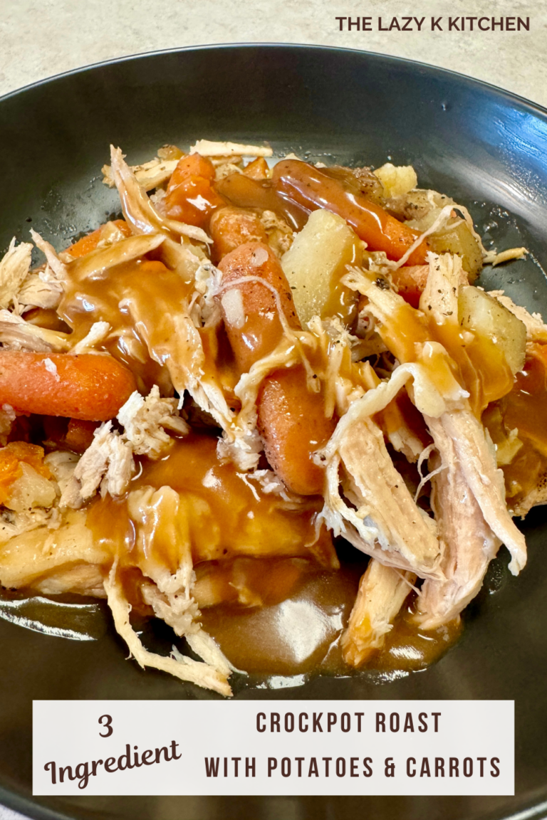 Pinterest pic 3 ingredient crockpot roast with potatoes & carrots