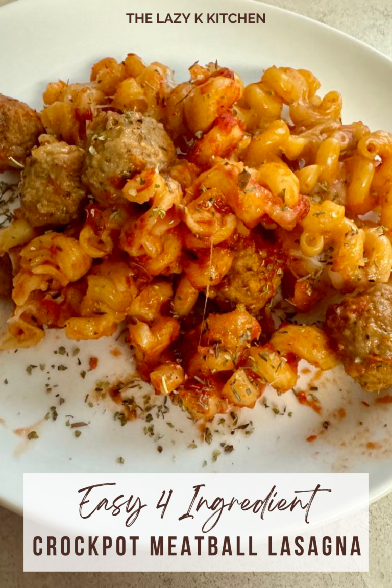 Easy 4 Ingredient Crockpot Meatball Lasagna