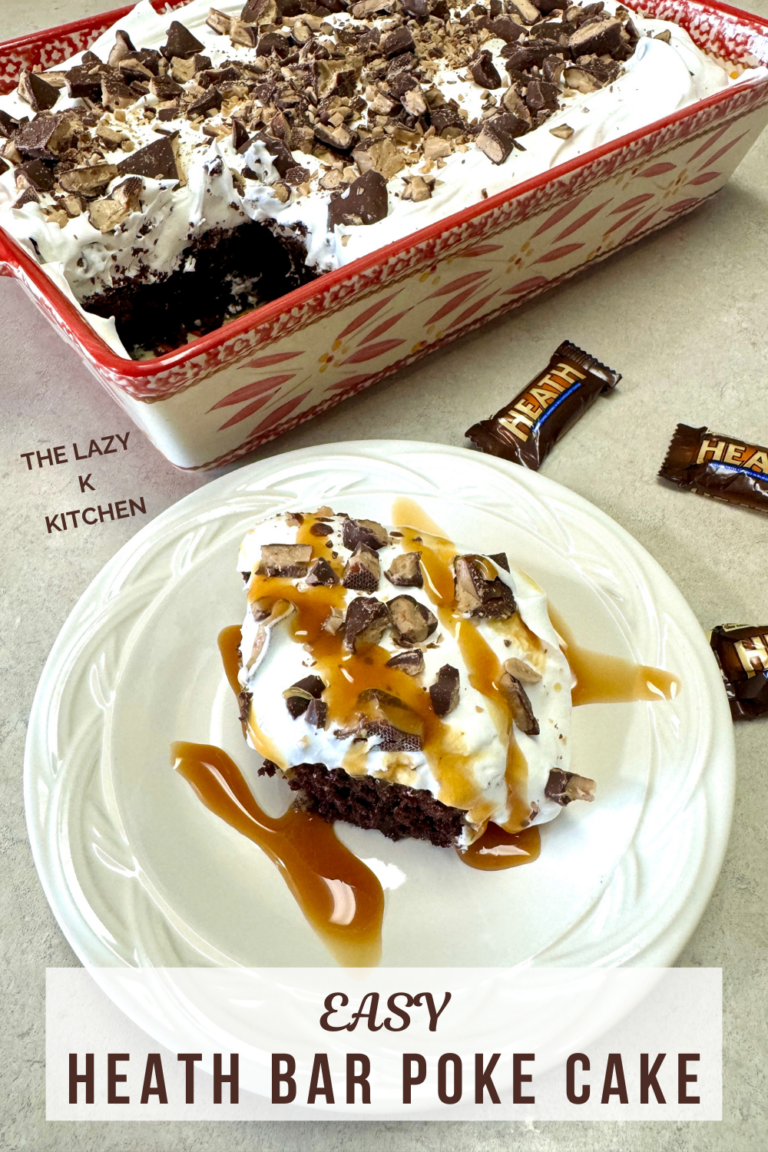Easy Heath Bar Poke Cake