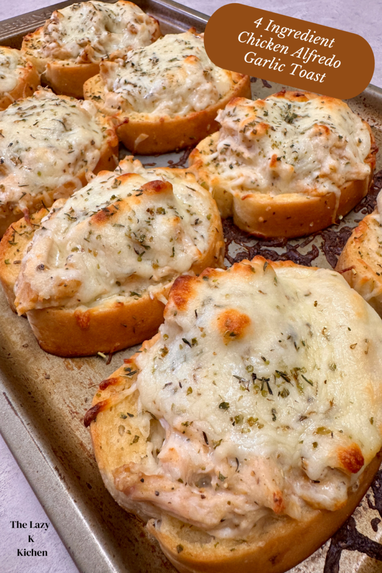 4 Ingredient Chicken Alfredo Garlic Toast