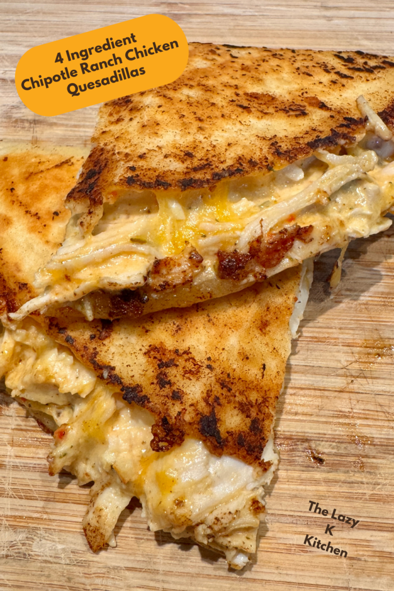 4 Ingredient Chipotle Ranch Chicken Quesadillas