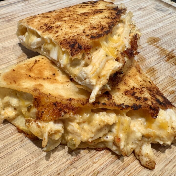4 Ingredient Chipotle Ranch Chicken Quesadillas