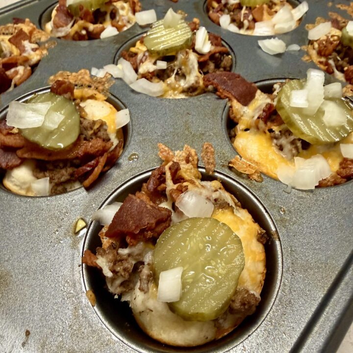 6 Ingredient Bacon Cheeseburger Muffins