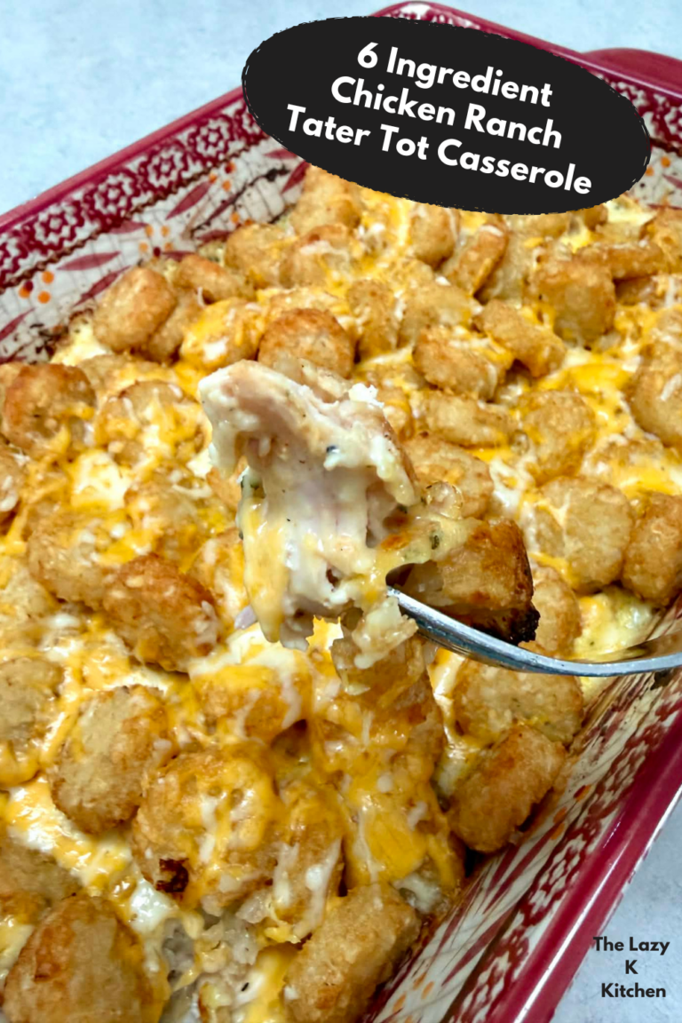 6 Ingredient Chicken Ranch Tater Tot Casserole
