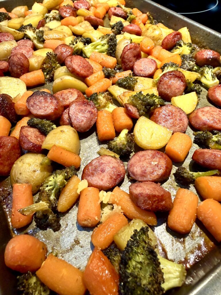 vegetables on a baking sheet