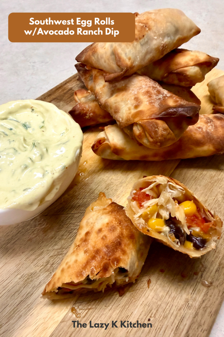Southwest Egg Rolls with Avocado Ranch Dip