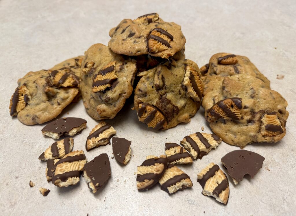 Picture of fudge striped chocolate chip cookies