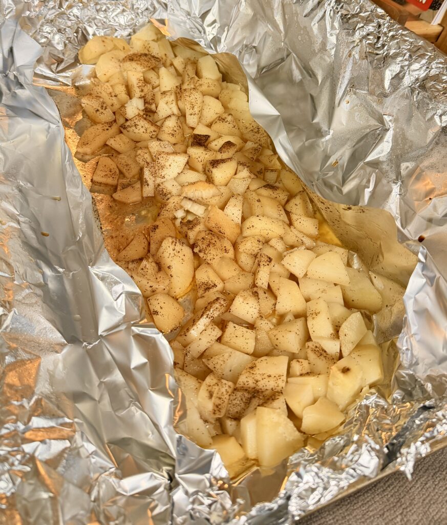 Oven potatoes in aluminum foil