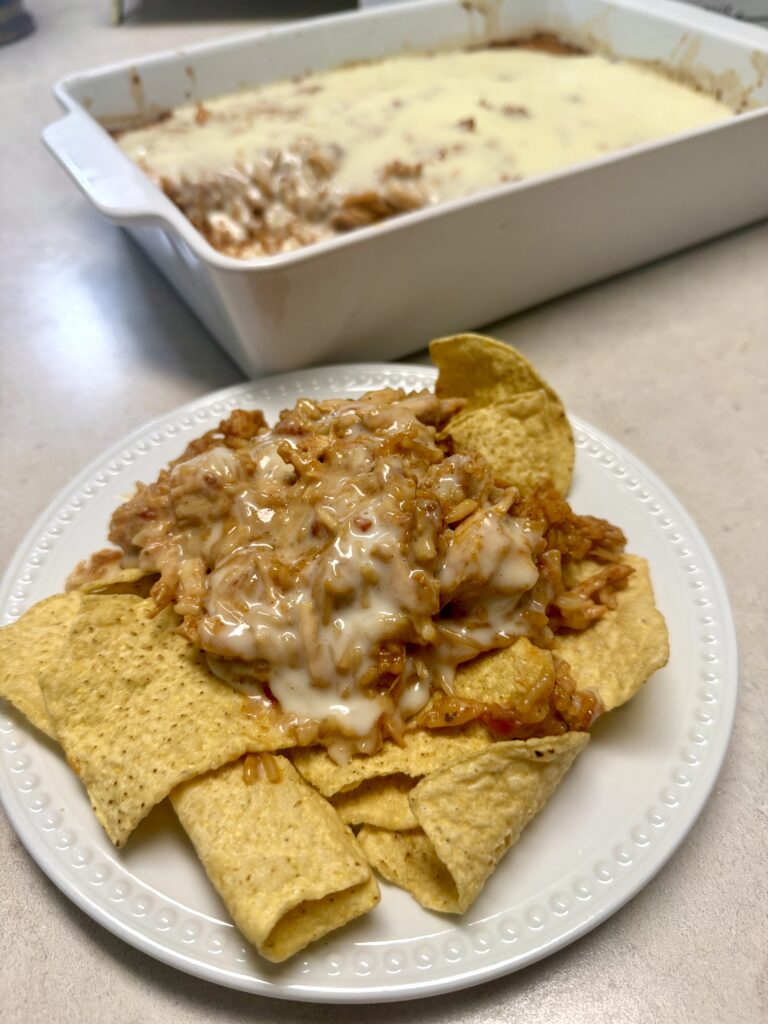 Chicken Fajita Queso Bake