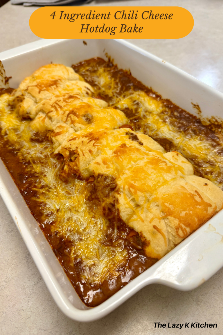 4 Ingredient Chili Cheese Hotdog Bake