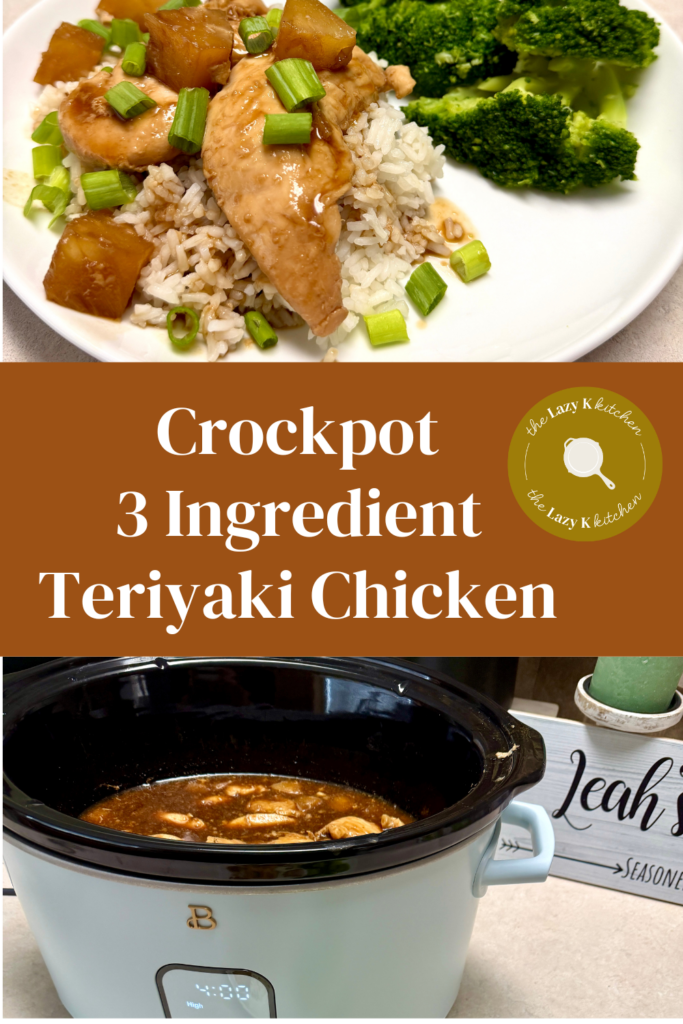 Pinterest pic of crockpot 3 ingredient teriyaki chicken