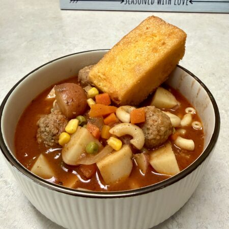 bowl of meatball stew