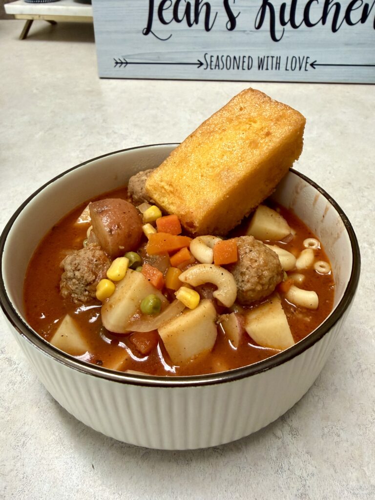 bowl of meatball stew