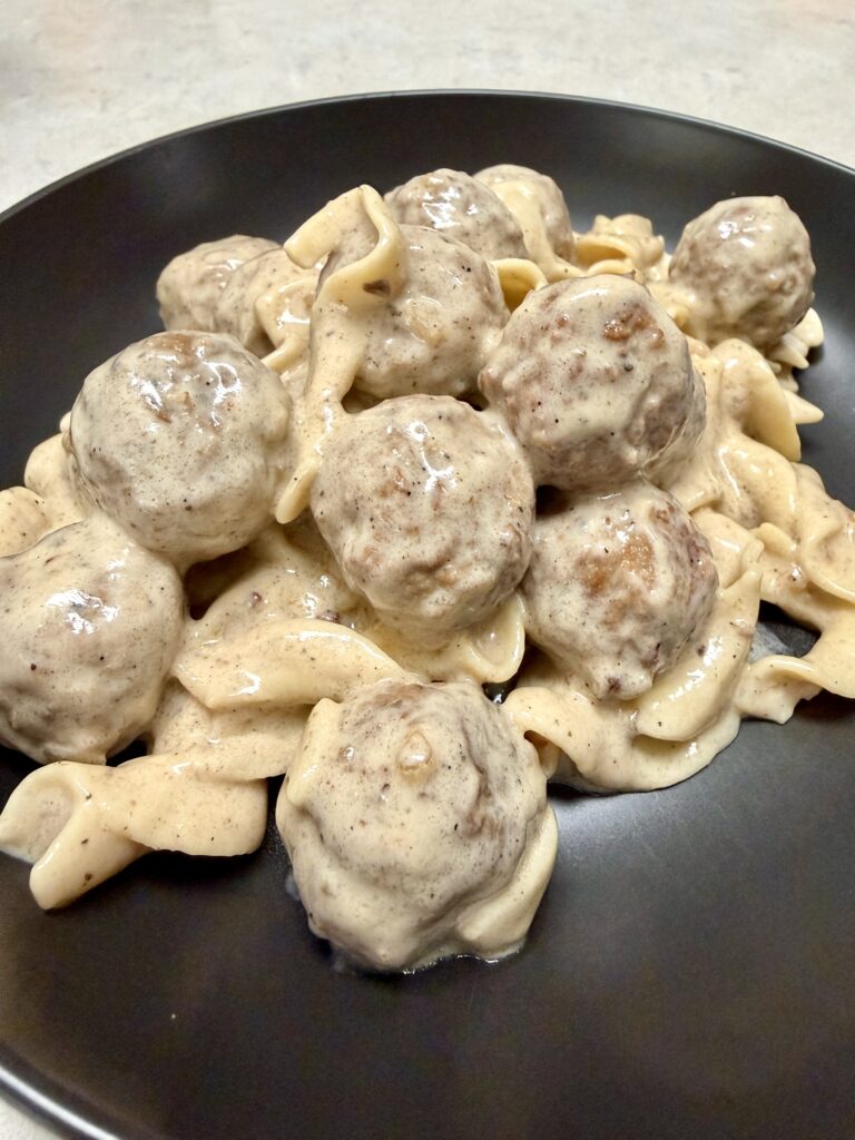meatballs and noodles